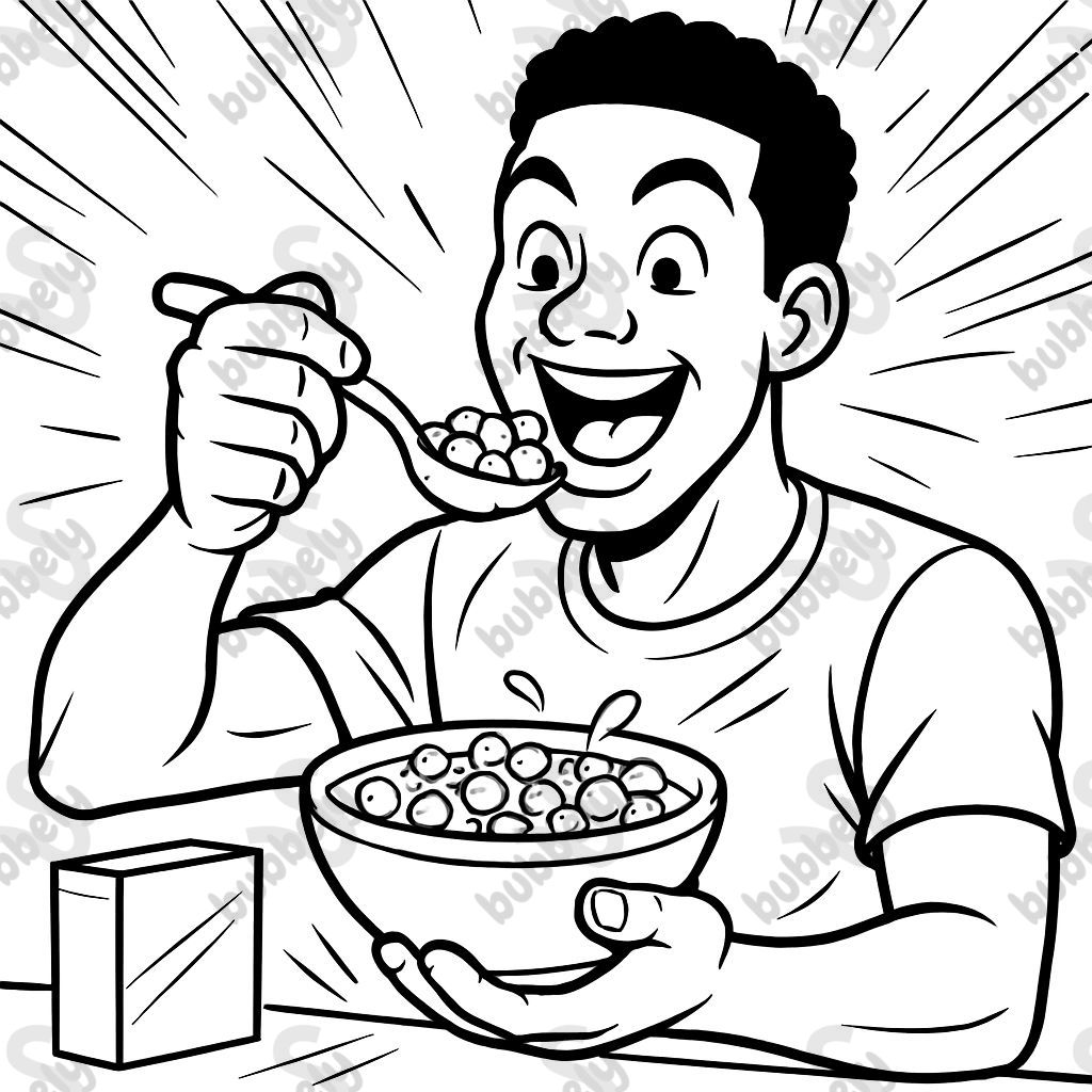 black man eating cereal black man eating cereal