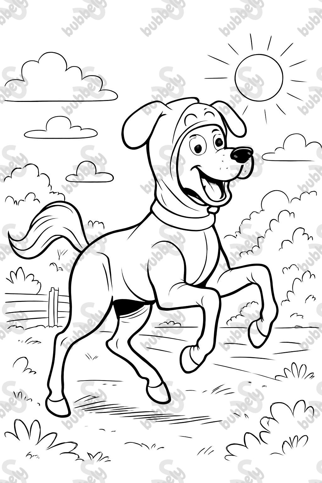 A horse in a dog costume A horse in a dog costume