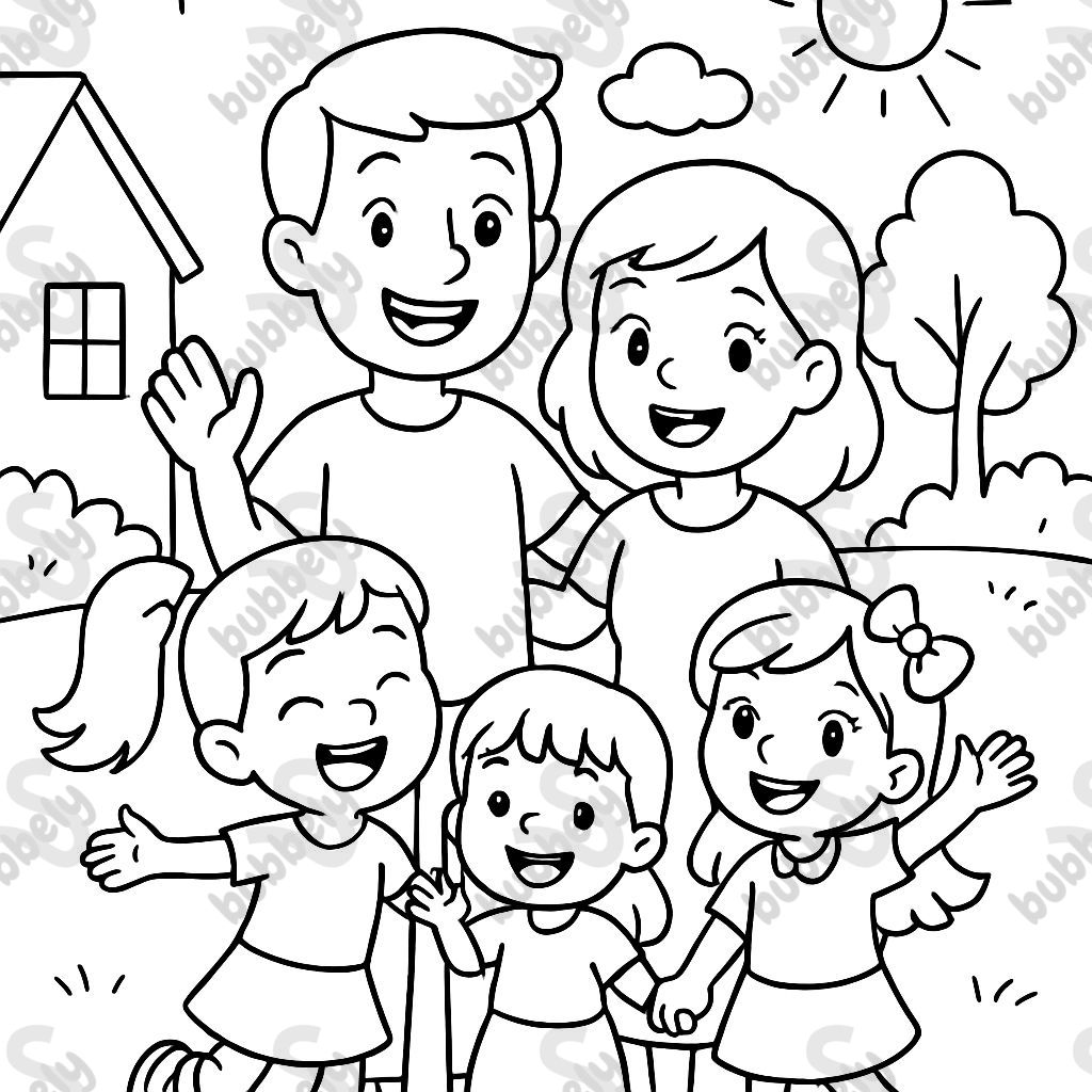 Familie mit drei Töchtern Familie mit drei Töchtern