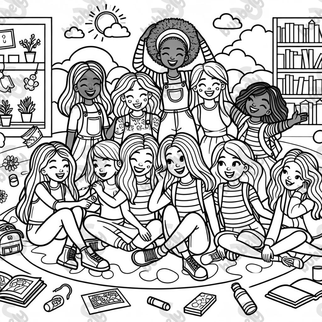 a friend group of girls a friend group of girls