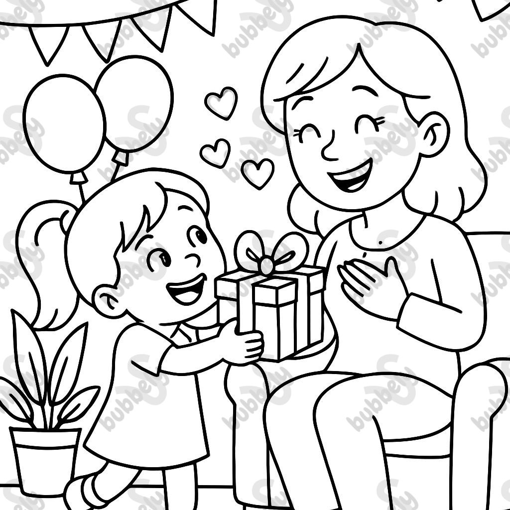 une fille offrant un cadeau d'anniversaire à sa mère avec beaucoup d'amour. une fille offrant un cadeau d'anniversaire à sa mère avec beaucoup d'amour.