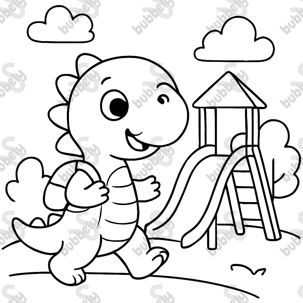 rosa Dinosaurier geht auf den Spielplatz rosa Dinosaurier geht auf den Spielplatz