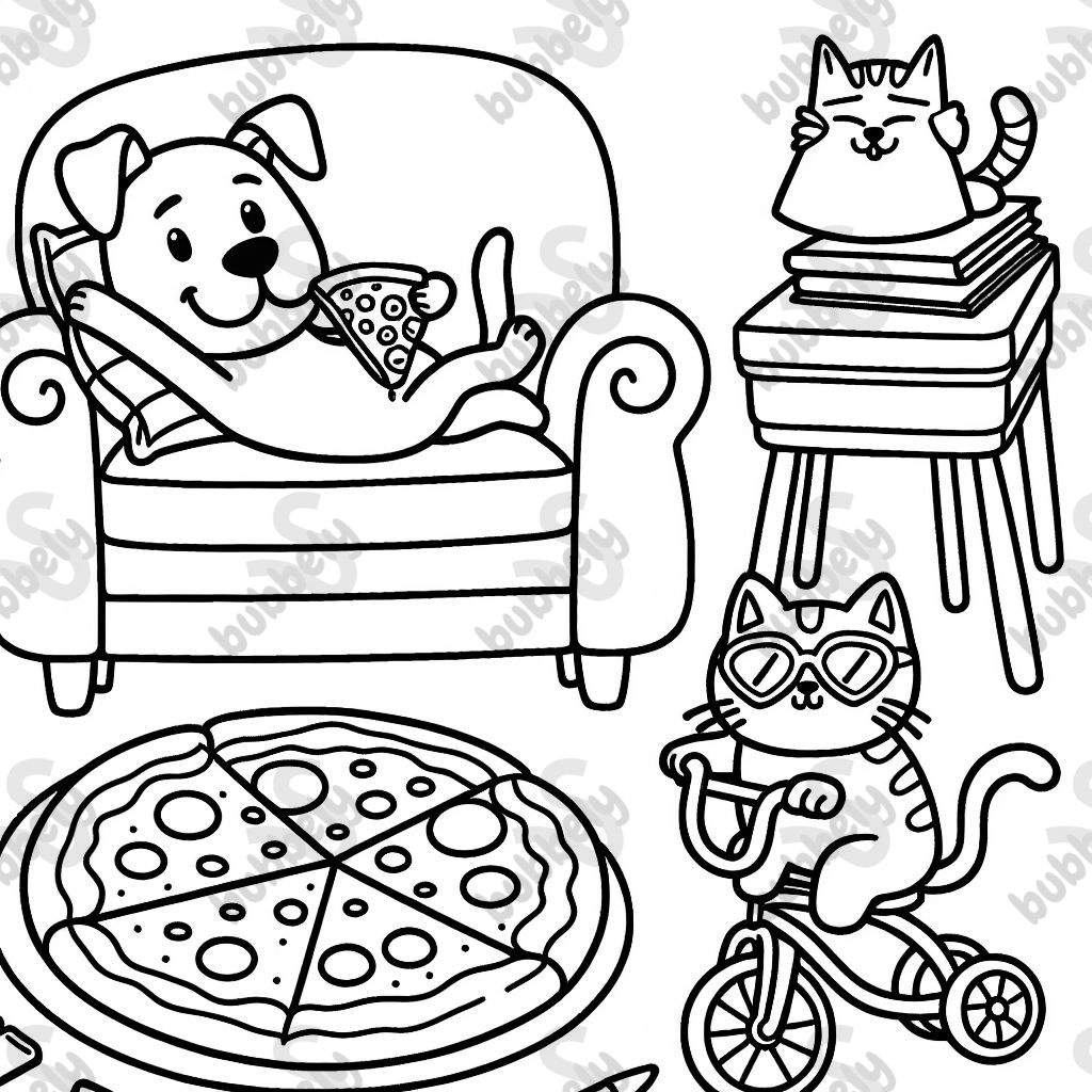 Woman dog lying on a pizza and a cat riding a hamster wheel Woman dog lying on a pizza and a cat riding a hamster wheel