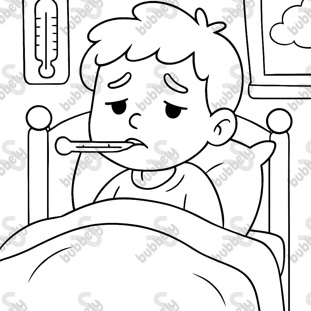 ¿Puedes mostrar a la persona que está enferma en la cama con un termómetro en la boca? ¿Puedes mostrar a la persona que está enferma en la cama con un termómetro en la boca?