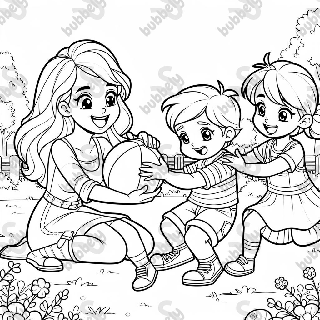 Une maman avec sa fille de 7 ans, un enfant de 2 ans et son fils de 16 ans. Une maman avec sa fille de 7 ans, un enfant de 2 ans et son fils de 16 ans.