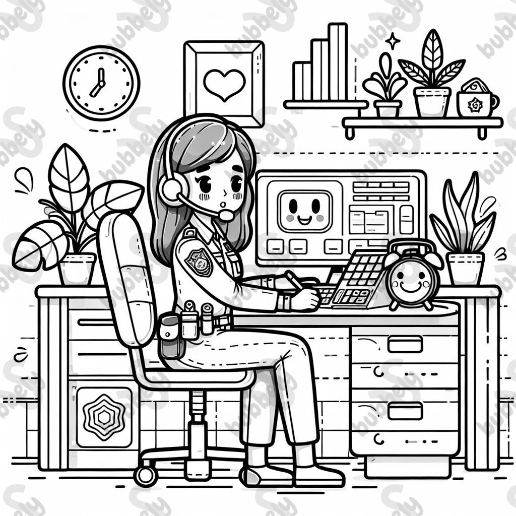 911 dispatcher at a console 911 dispatcher at a console