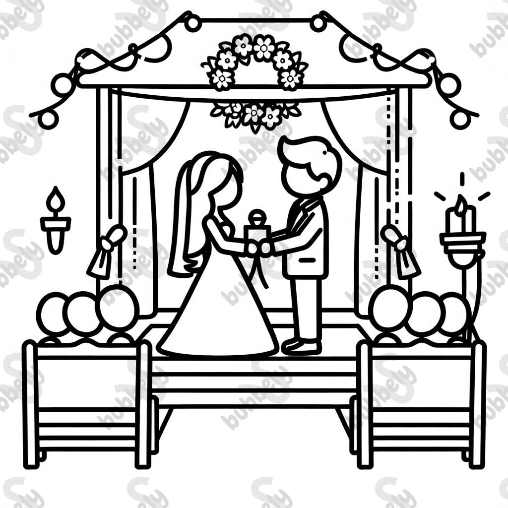 homme et femme à l'autel lors de la cérémonie de mariage