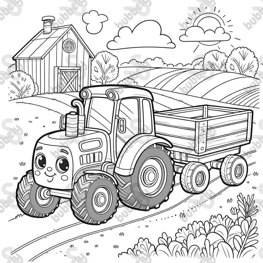 a tractor with a trailer