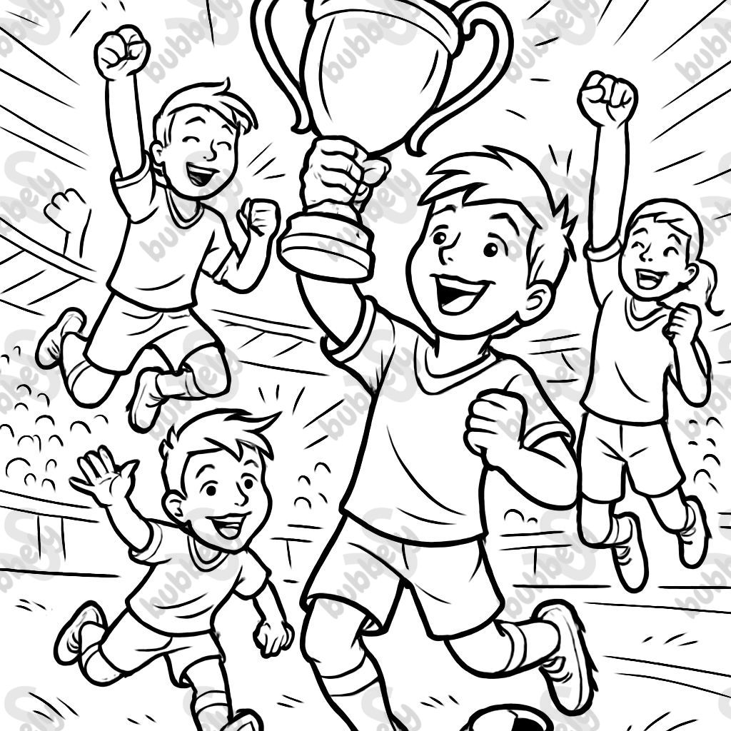 Football team with trophy Football team with trophy