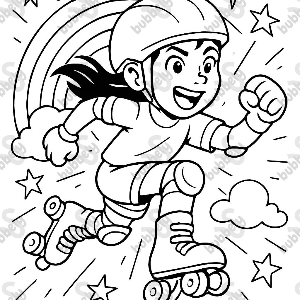 Rollschuhlaufen und Regenbögen Rollschuhlaufen und Regenbögen