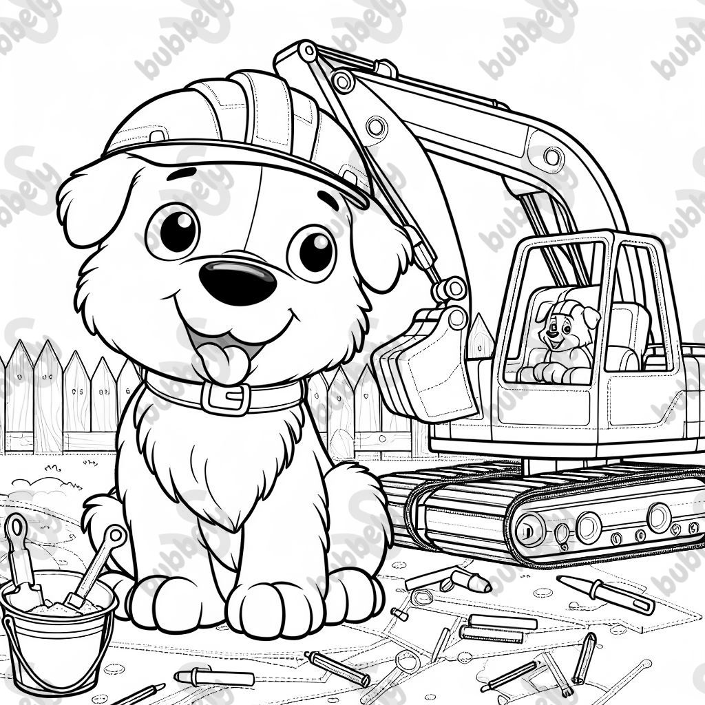 Dog on a construction site Dog on a construction site
