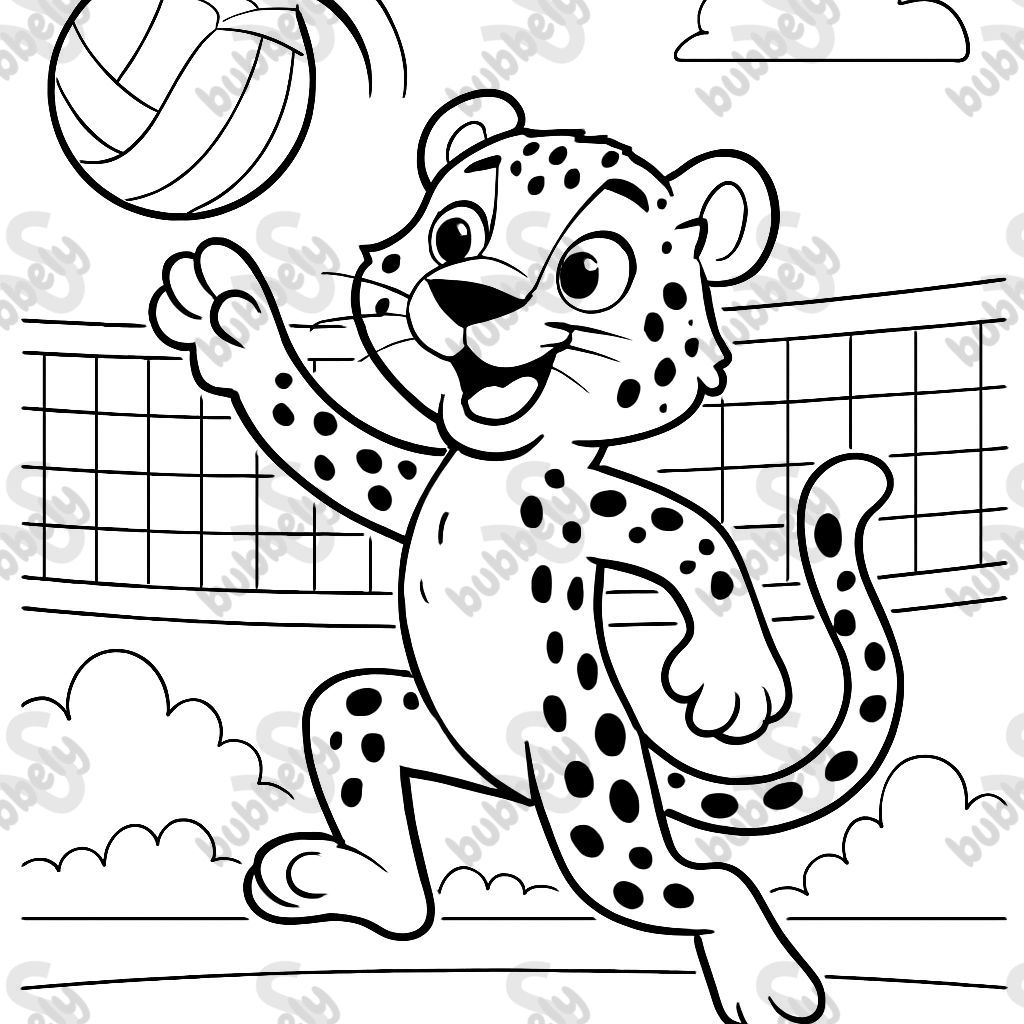 A cheetah playing volleyball A cheetah playing volleyball