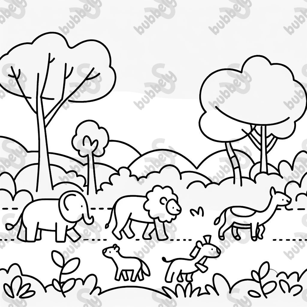 Animales caminando por la jungla. Animales caminando por la jungla.