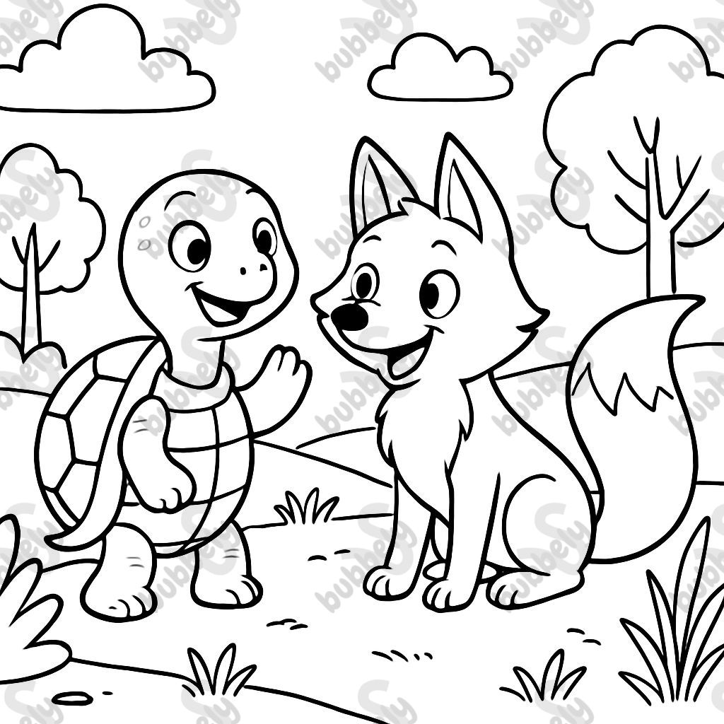 Turtle meeting a fox Turtle meeting a fox