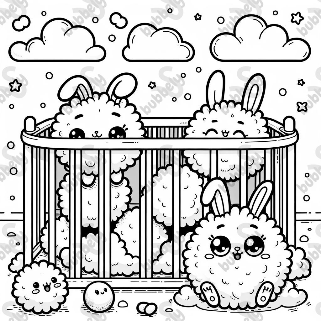 boules duveteuses avec des visages et des oreilles de lapin dans un parc boules duveteuses avec des visages et des oreilles de lapin dans un parc