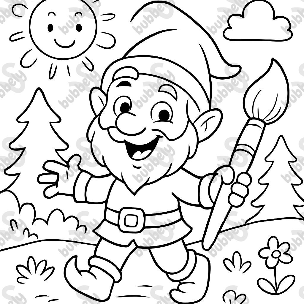 a gnome with a paintbrush a gnome with a paintbrush