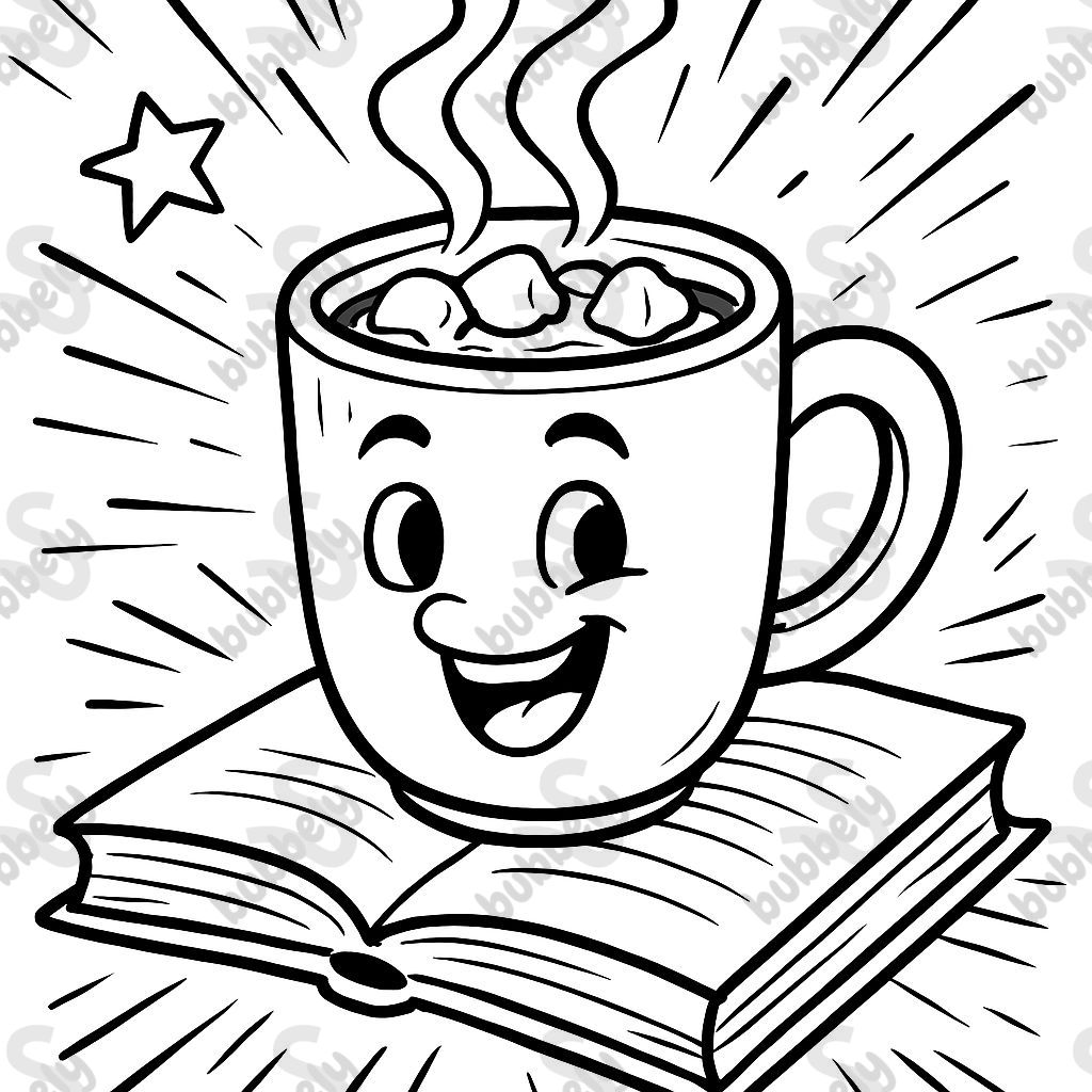 Cozy cup of cocoa next to a book Cozy cup of cocoa next to a book