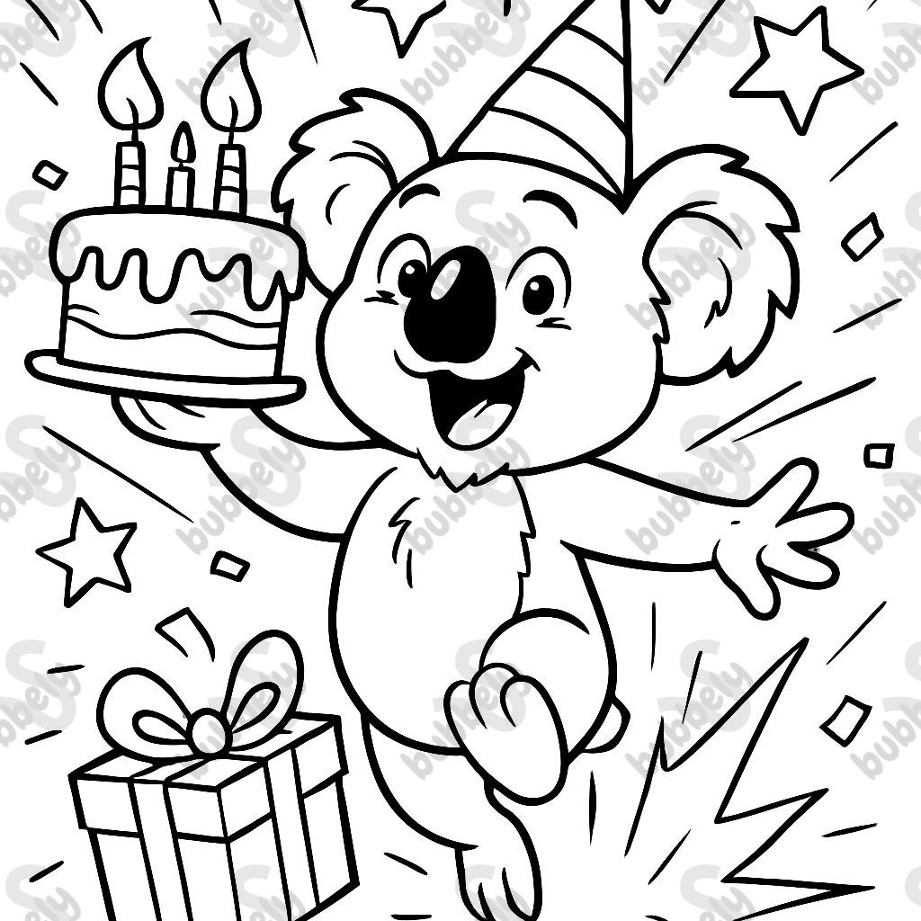 un koala ayant un anniversaire un koala ayant un anniversaire