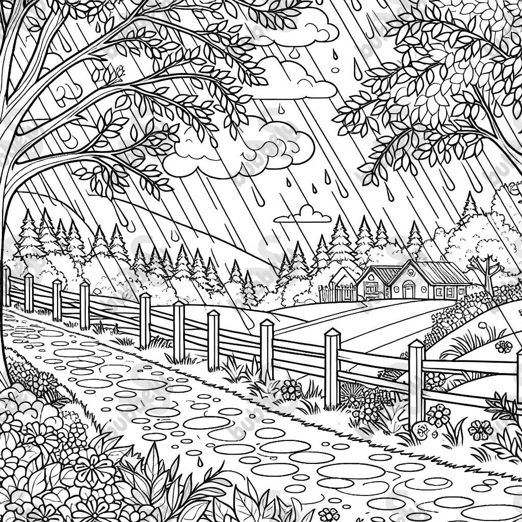 paysage printanier pluvieux