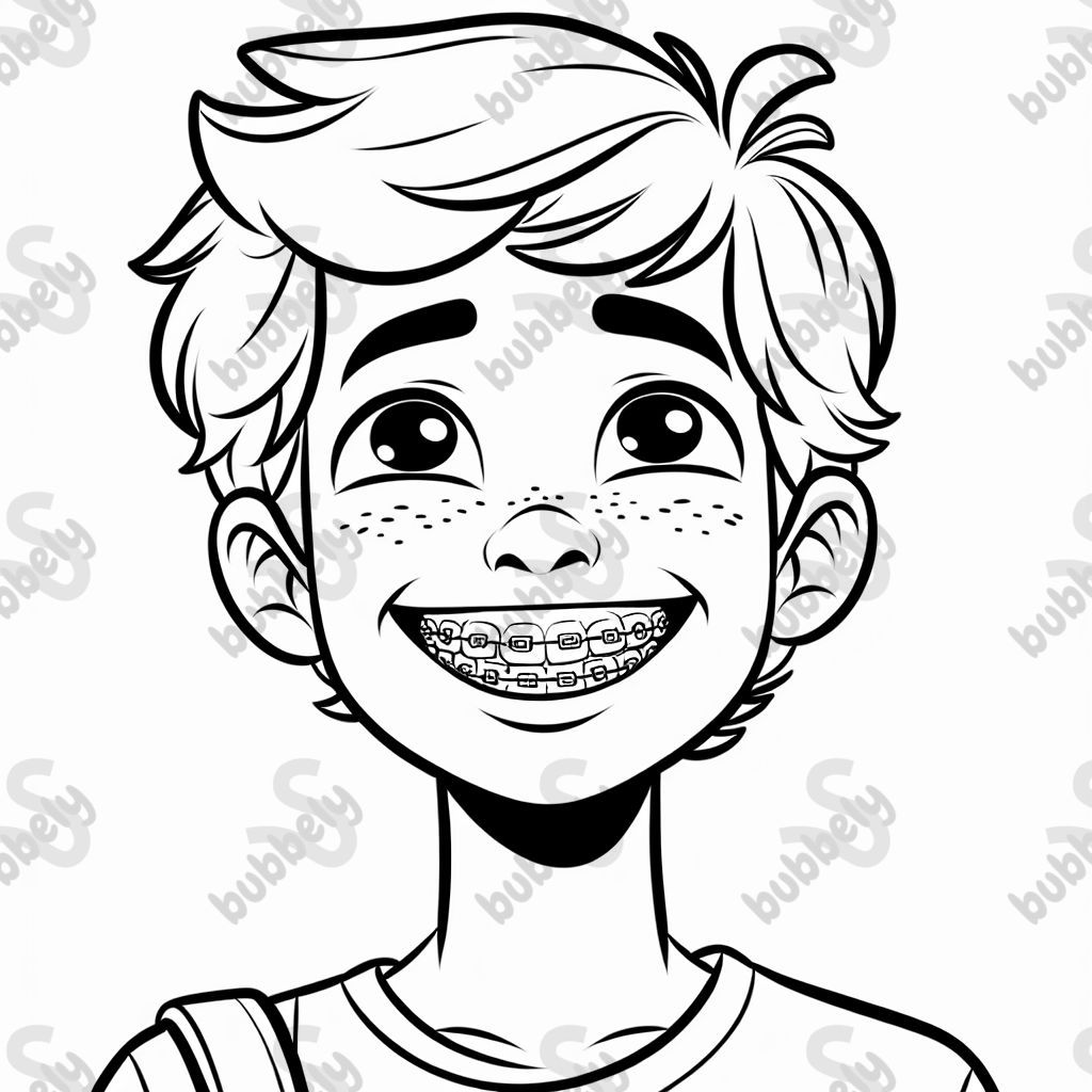 einen Teenager mit Zahnspange einen Teenager mit Zahnspange