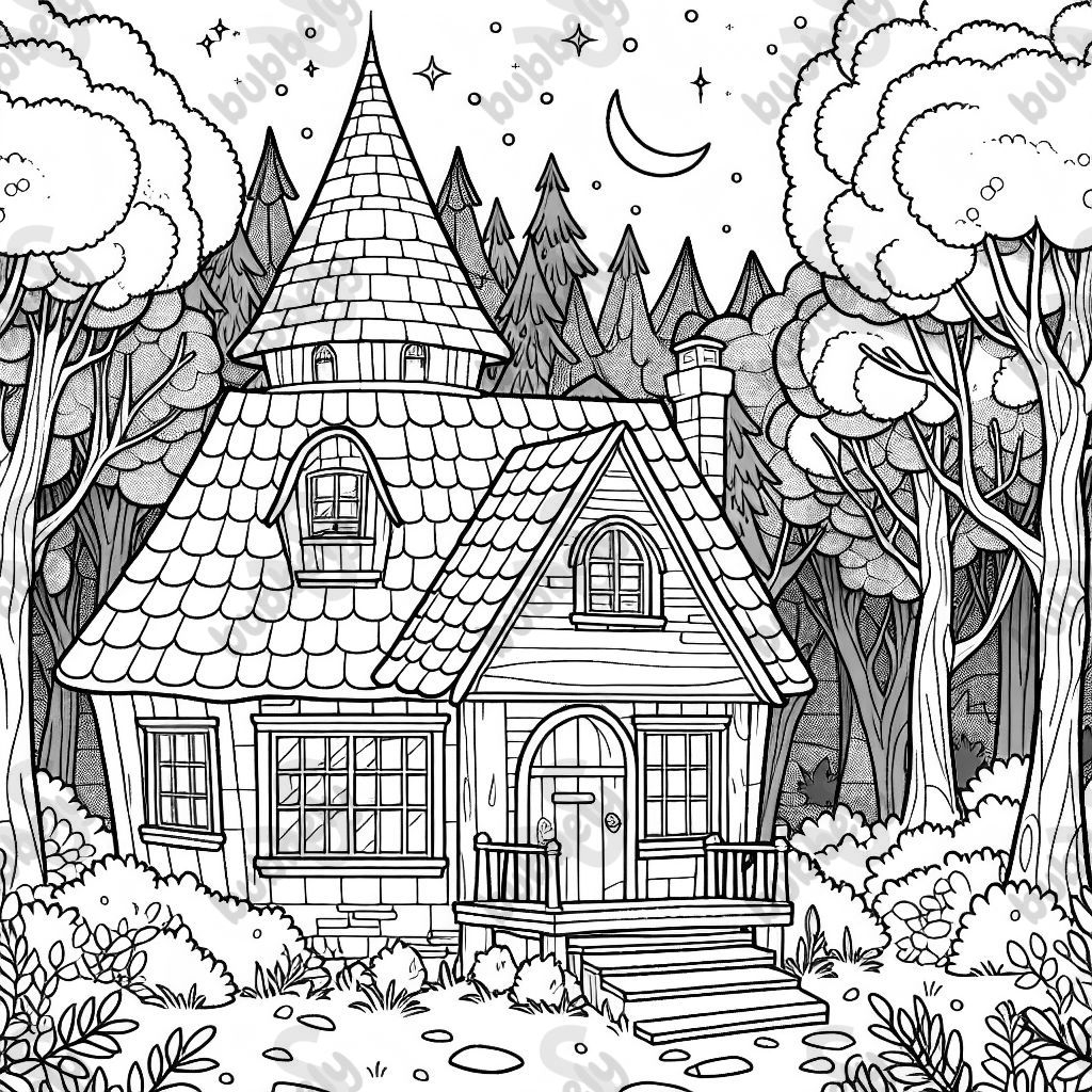 A witchy cottage in the forest