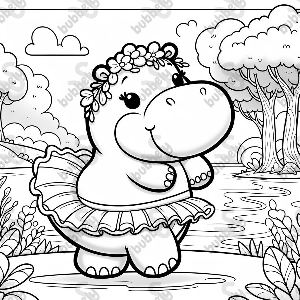 Hippo wearing tutu