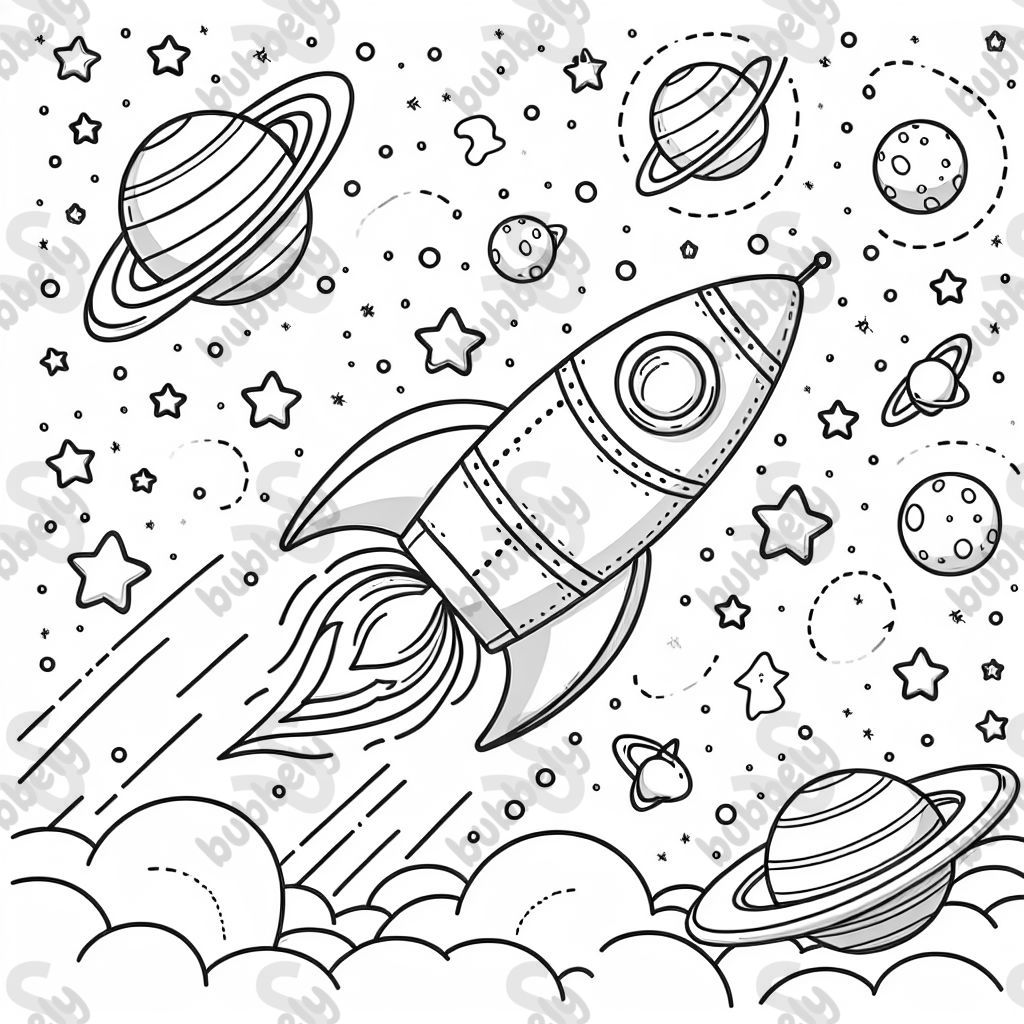 Rocket flying in space Rocket flying in space