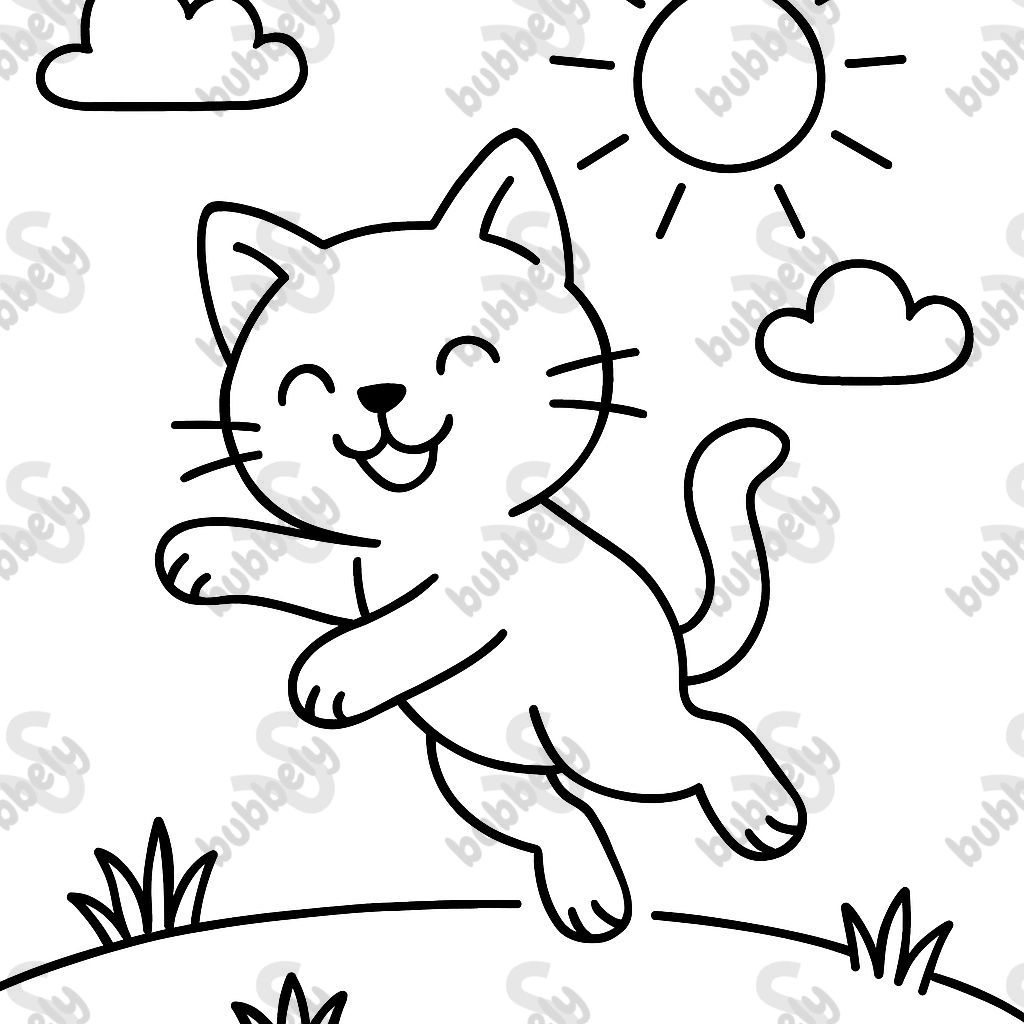 un gato que está saltando y un sol debe estar en la imagen un gato que está saltando y un sol debe estar en la imagen