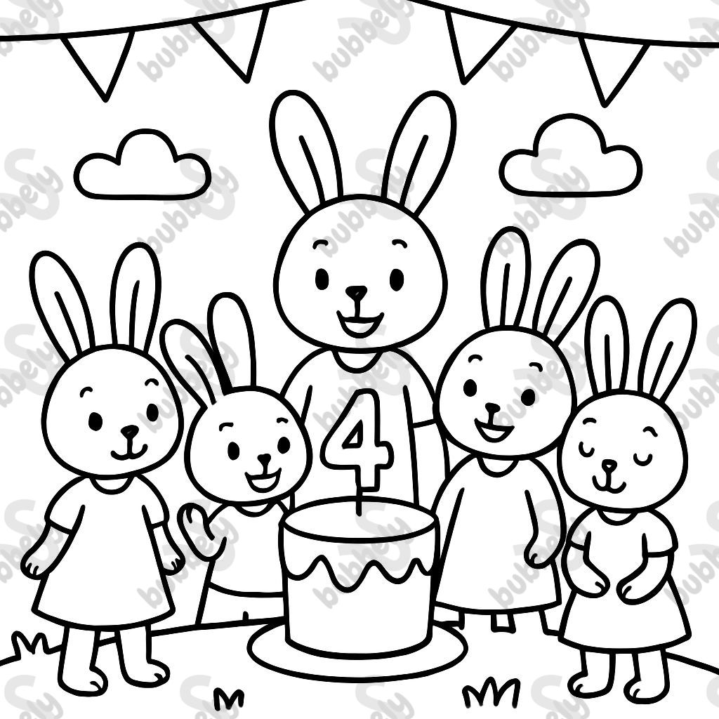 Fête de lapins 4 filles, 1 garçon Fête de lapins 4 filles, 1 garçon