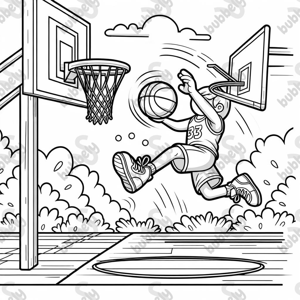 basketball going into basket