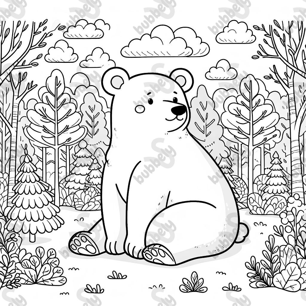 un ours polaire mignon assis dans les bois un ours polaire mignon assis dans les bois