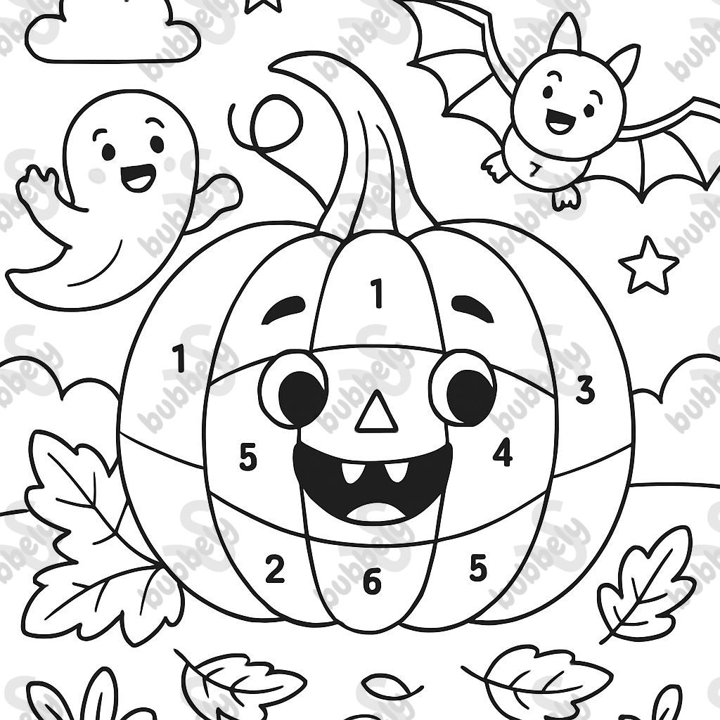 Color by Numbers 1-6 Pumpkin Color by Numbers 1-6 Pumpkin