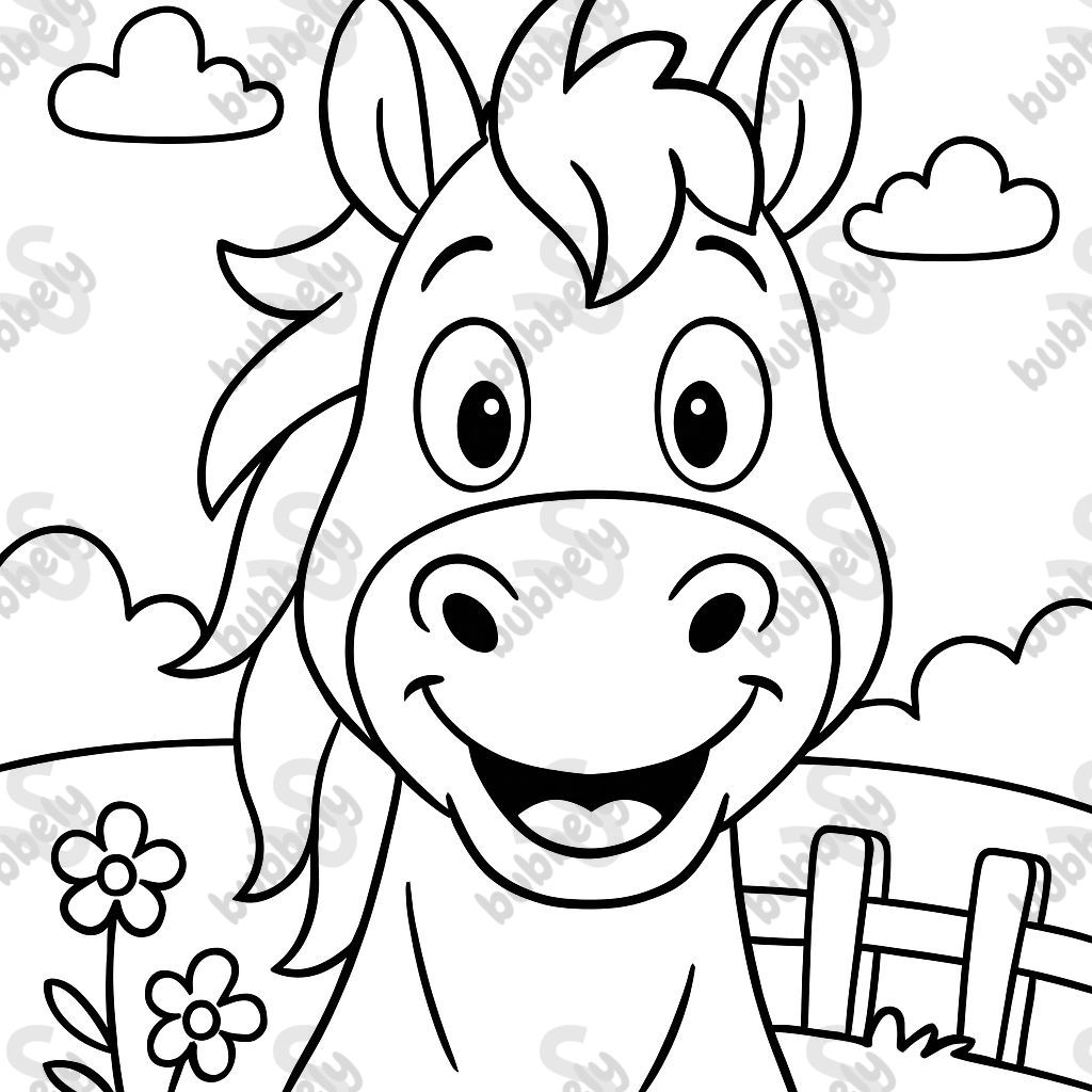 Cara de caballo simple de frente Cara de caballo simple de frente