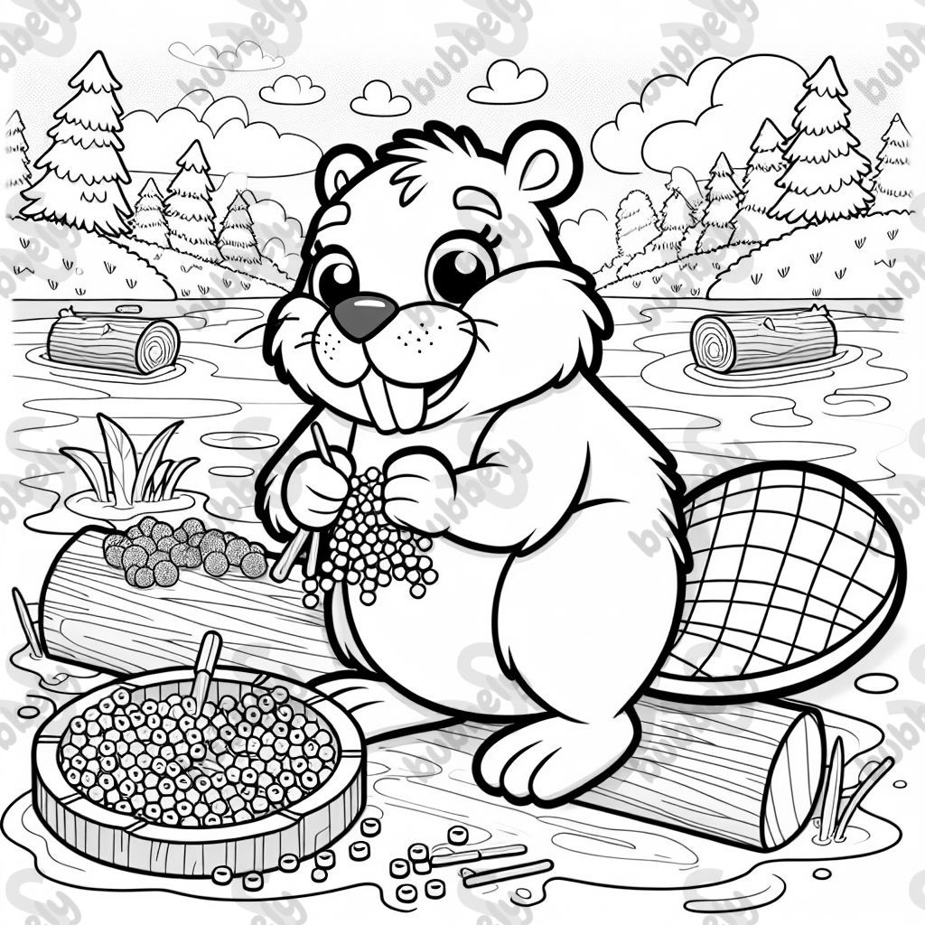 A cute picture of a beaver making designs with fuse beads. A cute picture of a beaver making designs with fuse beads.