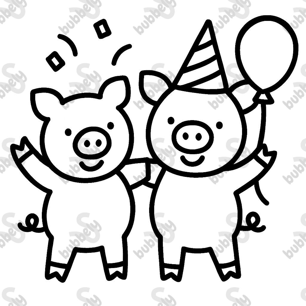 Pigs celebrating Pigs celebrating