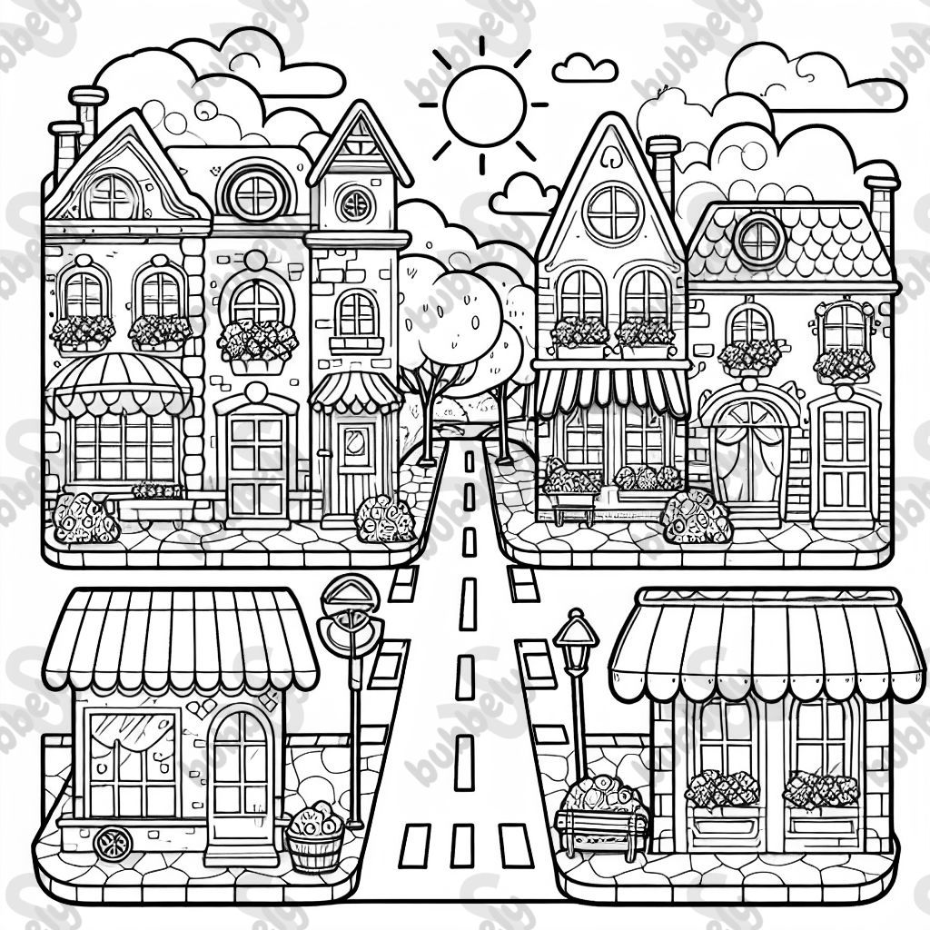 varios comercios en una calle