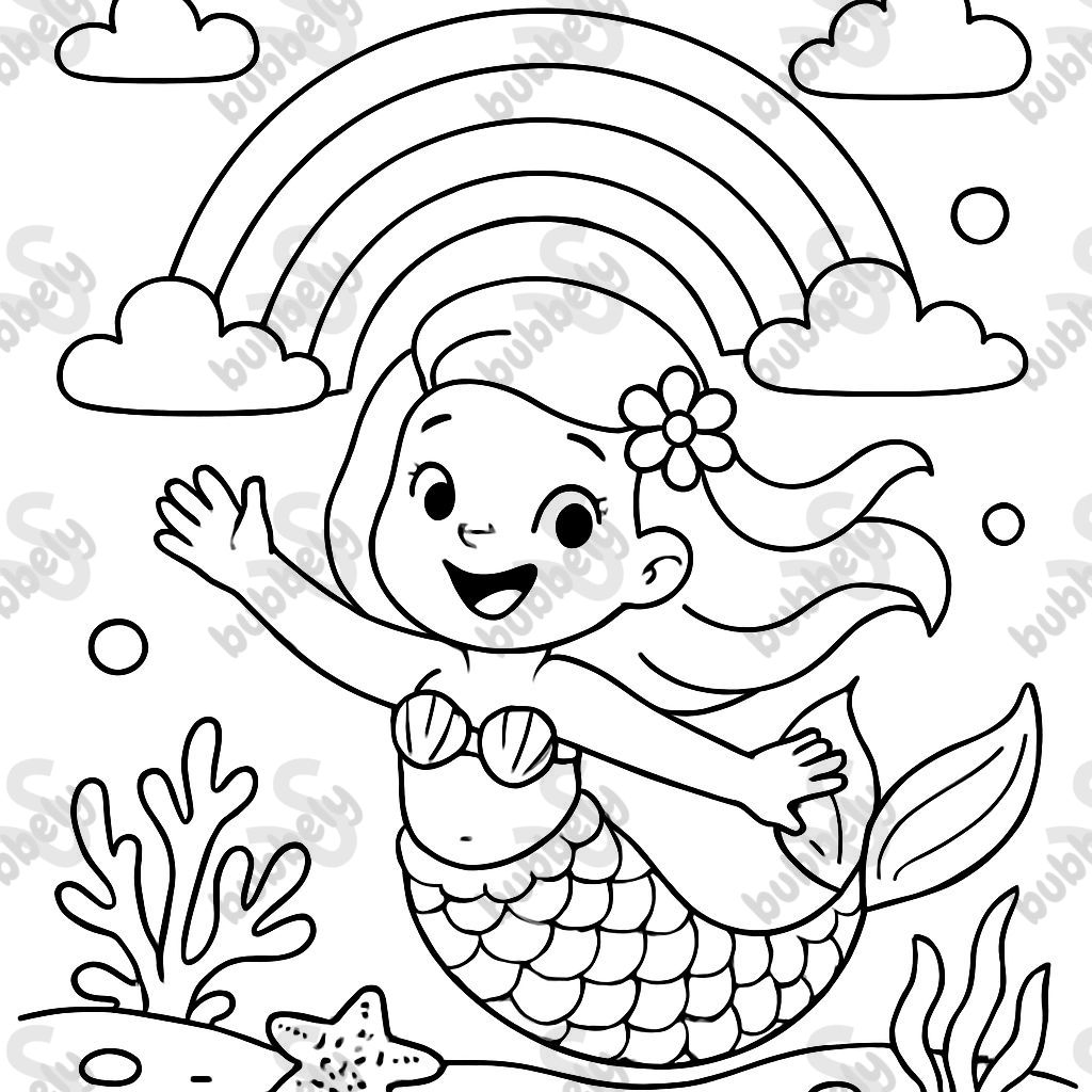 Sirena y arcoíris Sirena y arcoíris