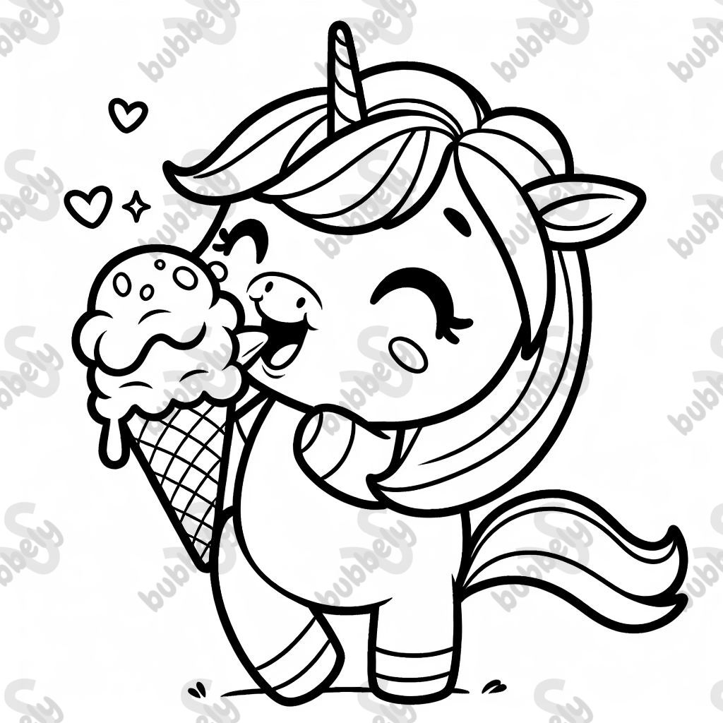 une licorne mangeant une glace une licorne mangeant une glace