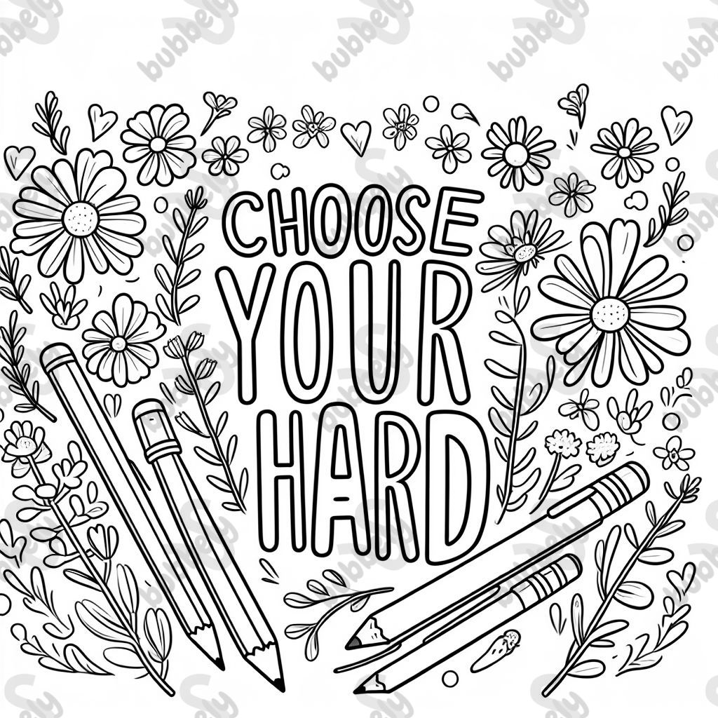 The words choose your hard surrounded by wildflowers The words choose your hard surrounded by wildflowers