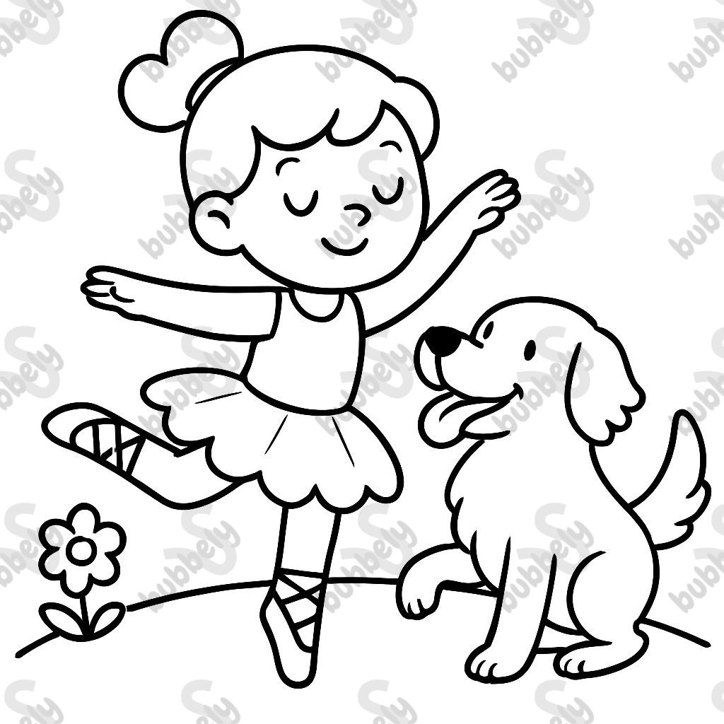 petite ballerine blonde de trois ans dansant avec son golden retriever petite ballerine blonde de trois ans dansant avec son golden retriever