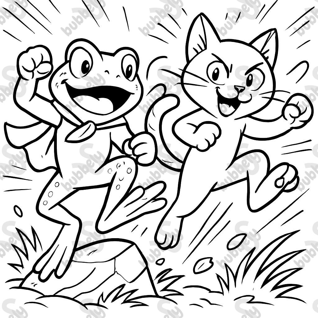 grenouille et chat grenouille et chat