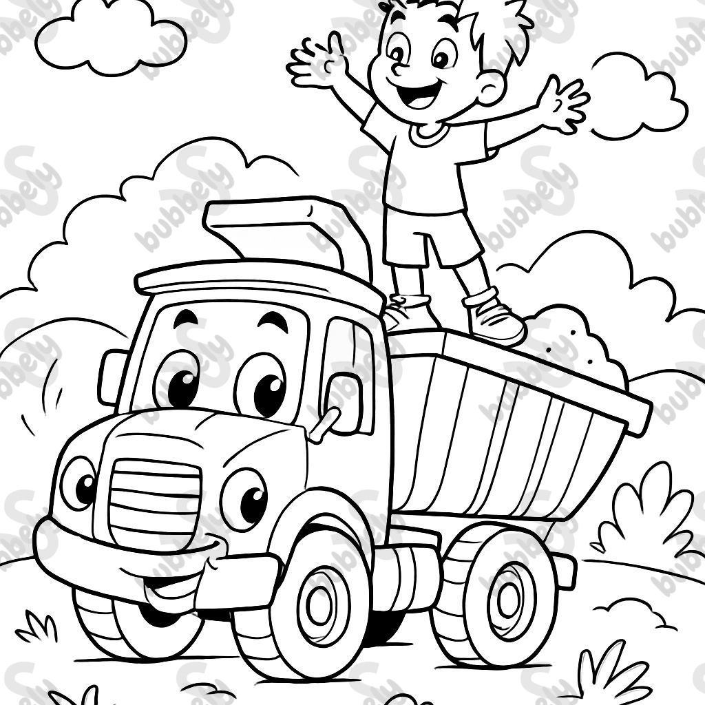 un camion-benne est posé sur le Till un camion-benne est posé sur le Till