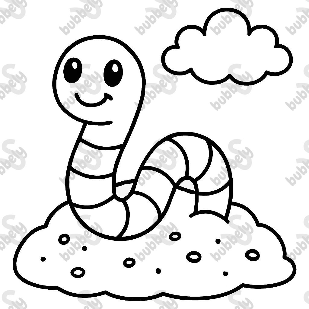 Worm peeking out of the ground Worm peeking out of the ground