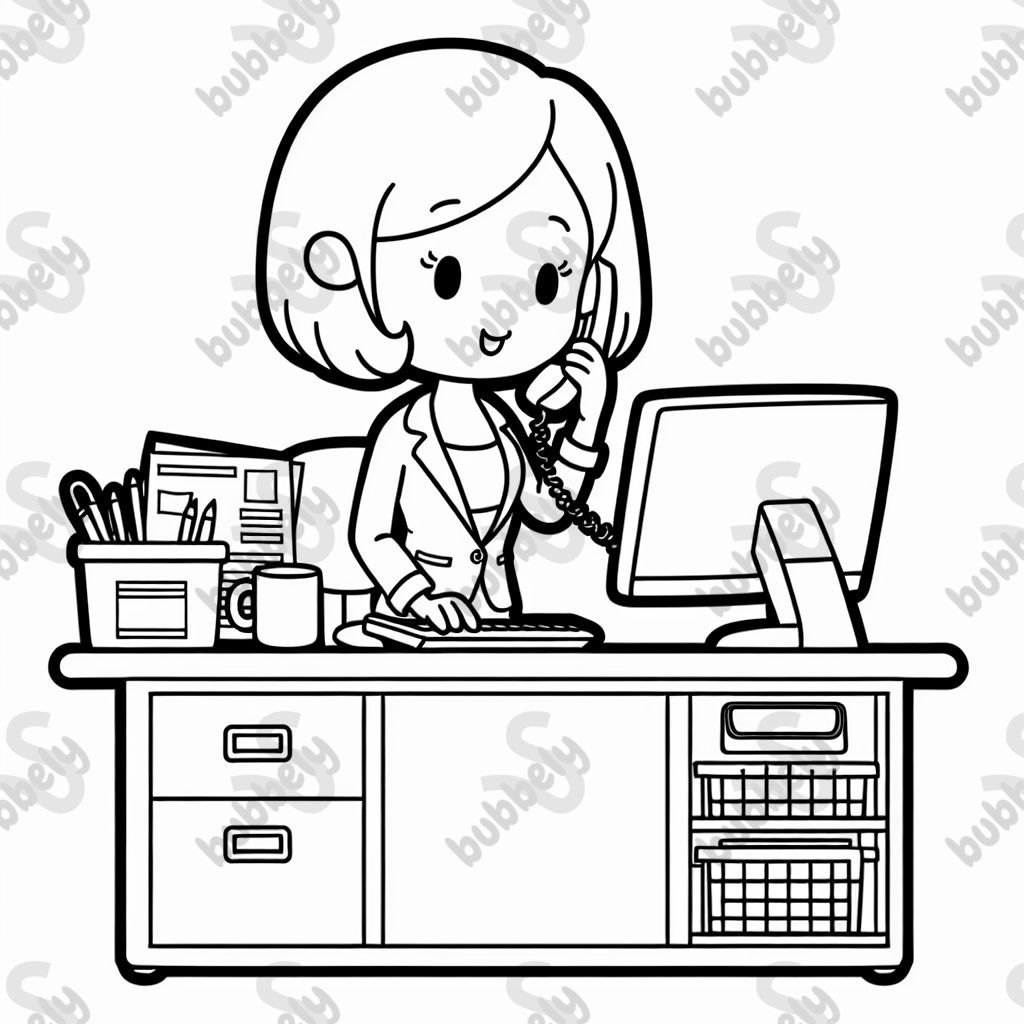 una secretaria trabajando en la computadora mientras habla por teléfono una secretaria trabajando en la computadora mientras habla por teléfono