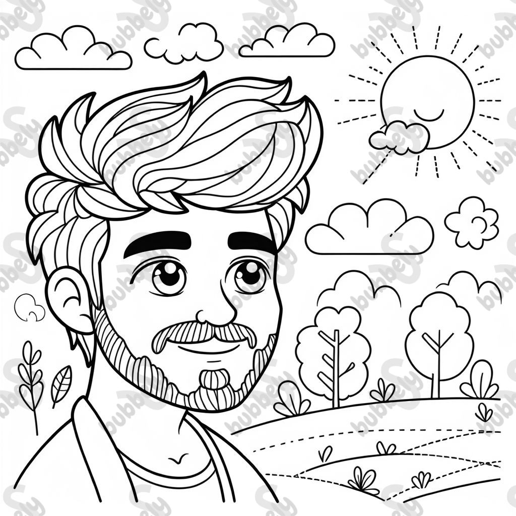 Mann mit flauschigem Haar Mann mit flauschigem Haar