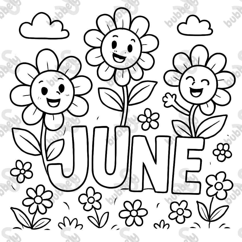 fleurs avec le nom Juin intégré fleurs avec le nom Juin intégré