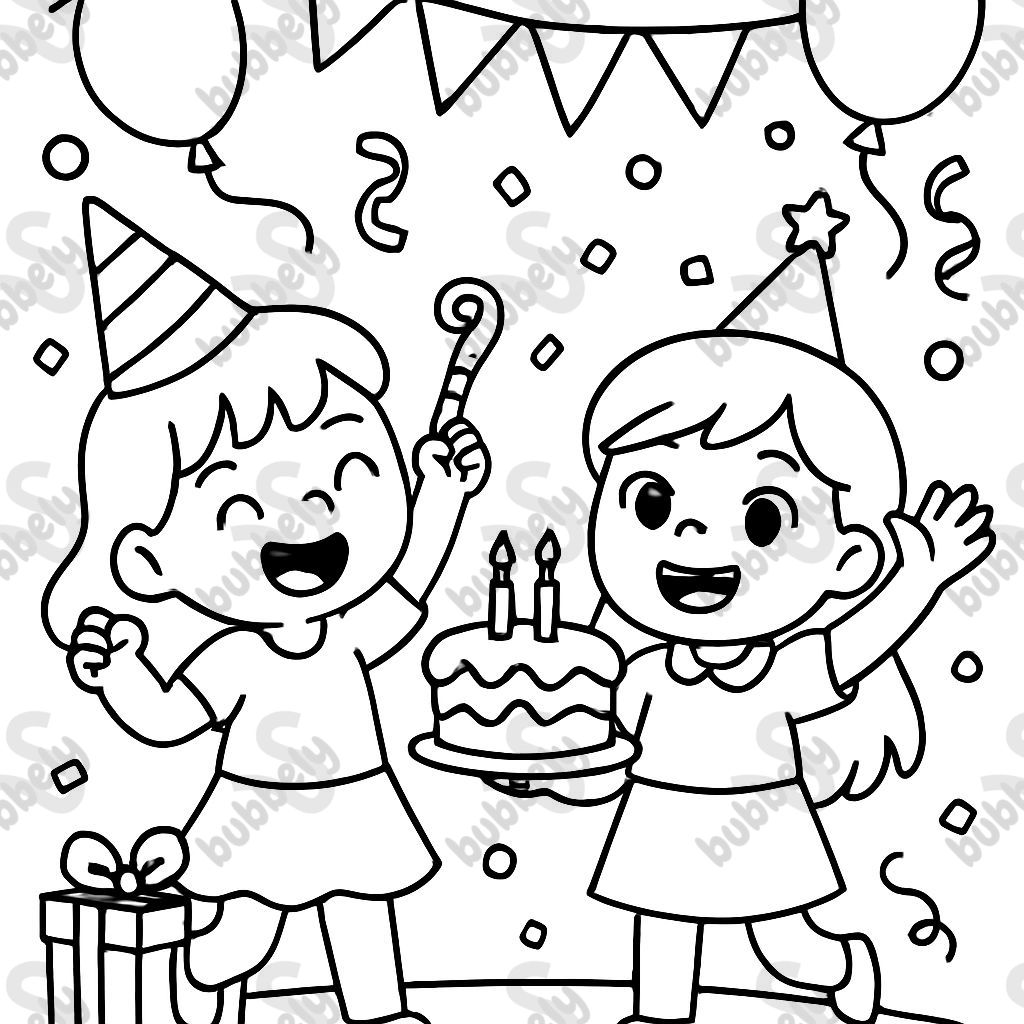 2 girls at birthday party 2 girls at birthday party