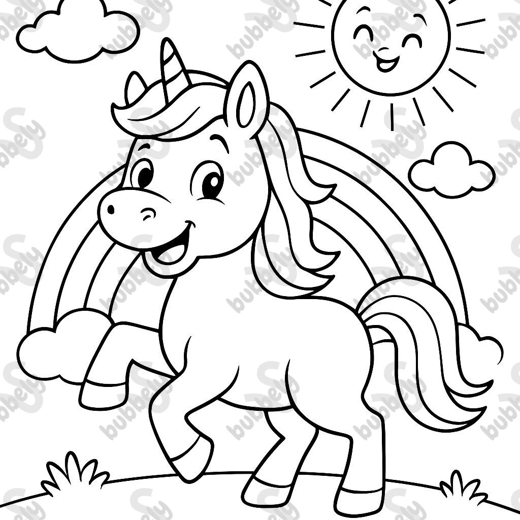 a unicorn with rainbow and sunshine a unicorn with rainbow and sunshine