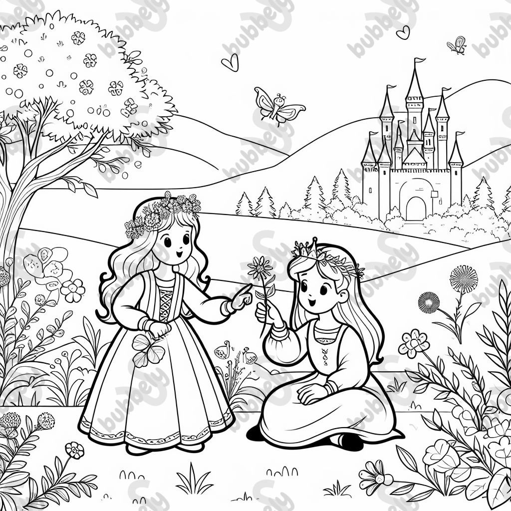 Elsa y Anna jugando.