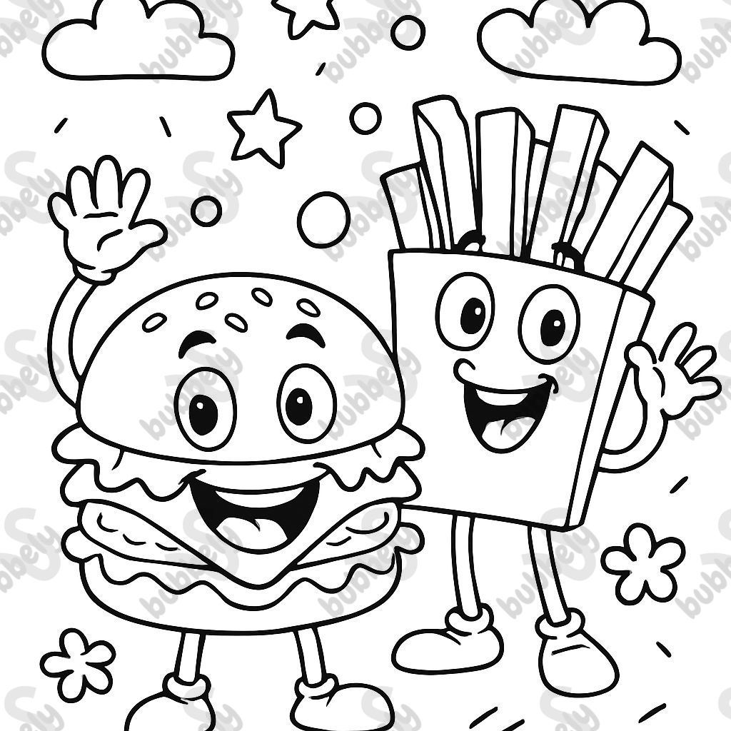 Cheeseburger et frites Cheeseburger et frites